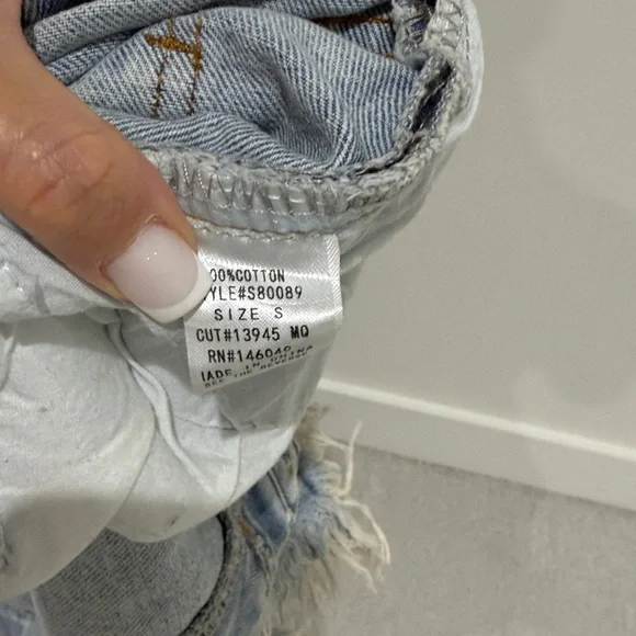 Miss Lola Light Blue Distressed Jean Shorts - Picture 3 of 7